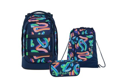 Satch Schulrucksack-Set PACK Crazy Twist 3-teilig, Kollektion 2025