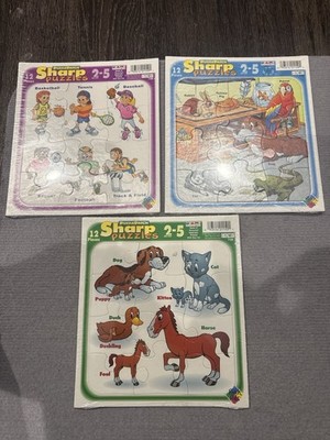 Vintage 1999 Patch Products Sharp Puzzles 12pc Lot of 3 SEALED Ages 2 5 USA