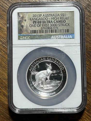 2013-P Australian Kangaroo Silver 1ozt High Relief NGC PF69UC - One of 1st 3000!