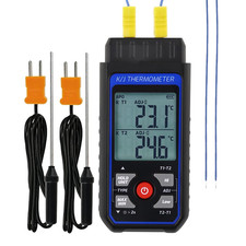 Dual-Channel K/J Thermocouple Thermometer with 4 K-Type Thermocouples -328 F  2