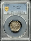 1913 S Buffalo Nickel PCGS F-15 Type 2