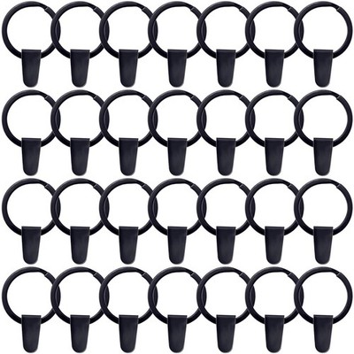 OIIKI 28 Sets Black Keychain Rings for Crafts, Round Split Key Rings, Metal K...