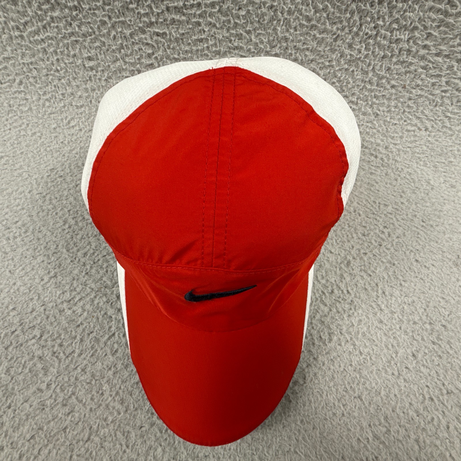 Vintage Nike Hat Cap Strap Back Tailwind 7 Panel Dri Fit Red White Y2K Running image 5