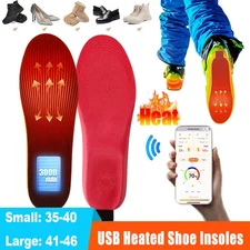 Winter Foot Warmer Cuttable USB Electric Heated Insoles Inserts Warm Shoes Pad