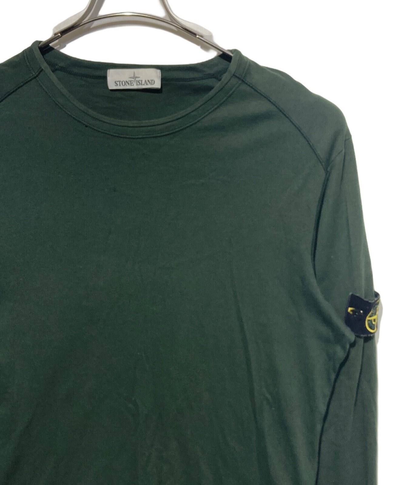 STONE ISLAND XL Green Long-Sleeved T-Shirt for Men image 3