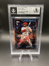 Victor Scott II Signed 2024 Topps Chrome Cardinals BAS Beckett Encapsulated
