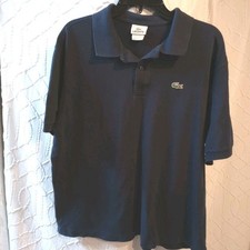 LACOSTE Mens Size 8 3XL Polo Shirt Navy Blue Cotton Short Sleeve   