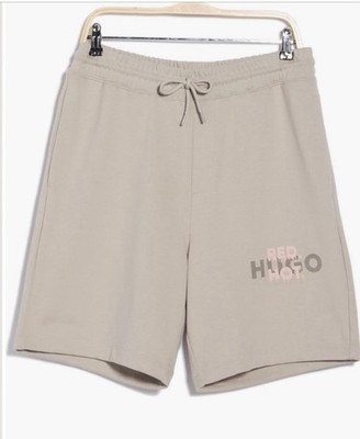 HUGO BOSS Stretch BEIGE Cotton JOGGER mens SWEATSHORTS