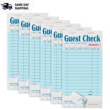 6 Pack Blue Guest Check Books for Servers - 300 Total Sheets for Efficient Or...