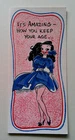 Youthful lady unsigned  vintage Birthday greeting card  #A5
