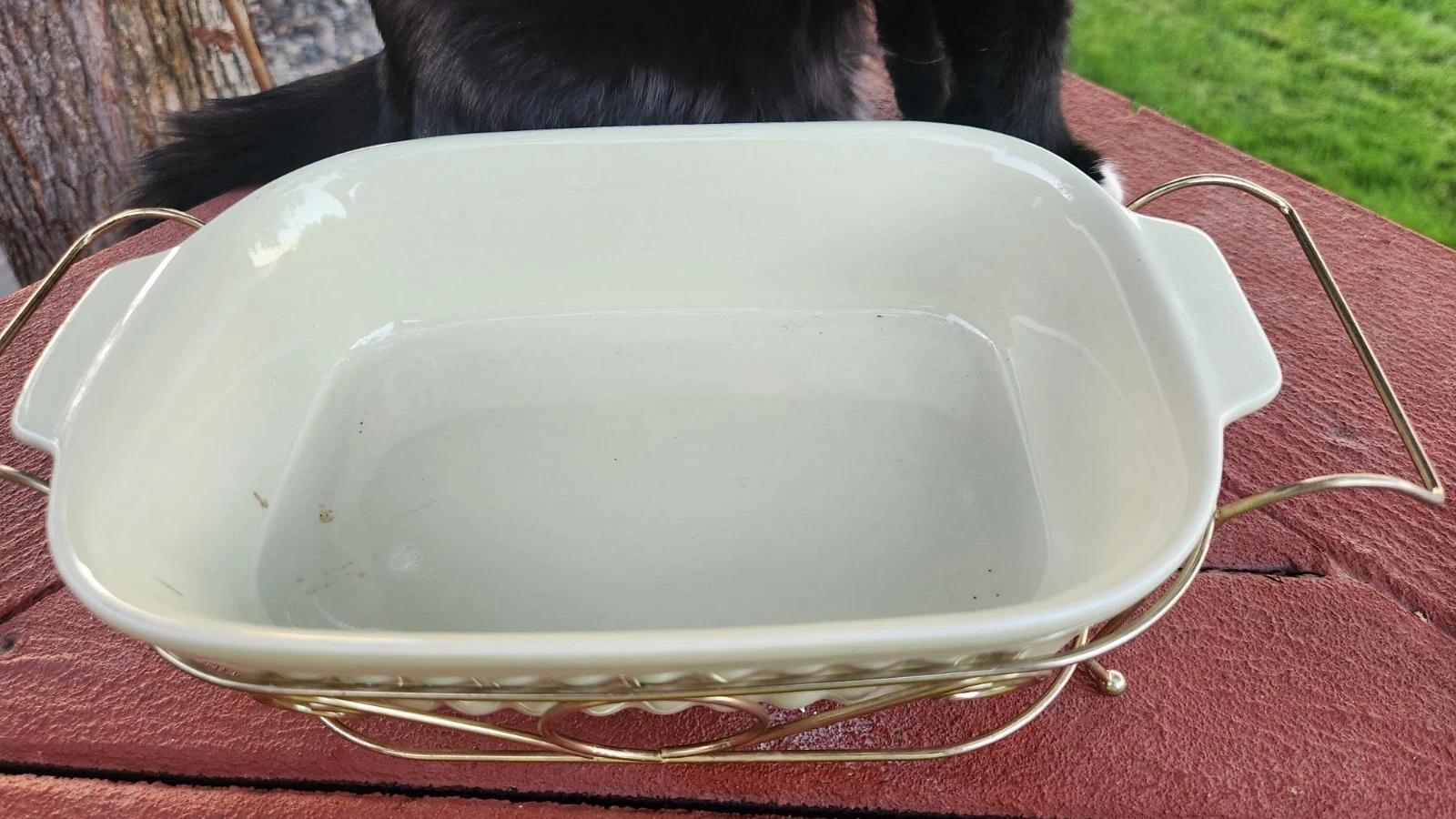 Faltzgraff 32-oz 10"x6"x3" Casserole Dish w/Rack 1983; Oven/Microwave Safe