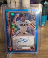 2025 Topps Chrome Update Blue Refractor Trevor McDonald RC ROOKIE AUTO 053/150