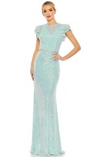 Ieena Duggal 26942 - High Neck Gown - DRESS ICE BLUE SIZE 22R