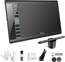Drawing Tablet, M708 10 X 6 Inch Large Drawing Tablet with 8 Hot Keys, Passive