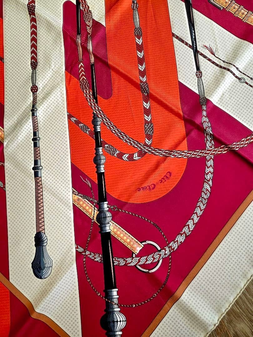 HERMES Silk Scarf Carré 90 CLIC CLAC Double Face … - image 8