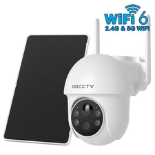 ARCCTV 4MP Solar Security Cameras 360° View Pan/Tilt Wireless Outdoor WiFi Audio