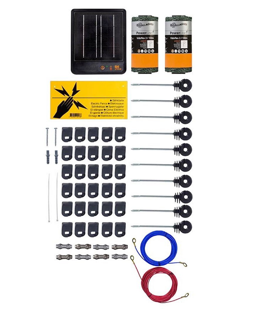 Kit Gatto per recinzione elettrica con Elettrificatore S6 Solare Gallagher