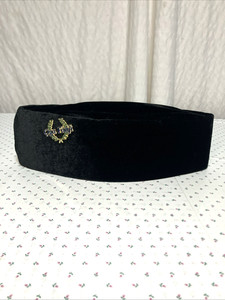 Oga Faaji African Native Foldable Crown Hat Velvet Lagos Size L & Pin