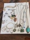 Vintage 14k Sterling Bracelet 925 Necklaces Earrings Ring Lot