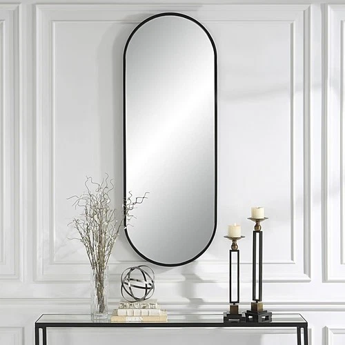Uttermost 09843 Varina 60 X 22 inch Satin Black Mirror - Picture 7 of 7