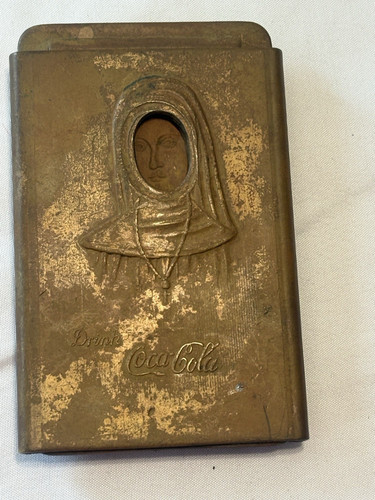 1915 Coca Cola Trans Pan Exposition Nude Nun Cigar Cutter Belt Buckle RARE