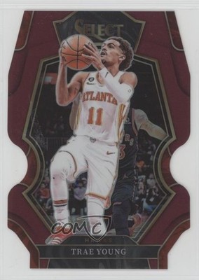 2022 Panini Select Premier Level Maroon Prizm Die-Cut /175 Trae Young #166 1u58