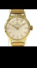 OMEGA Omega Round Two-Hand Manual-Winding GP White Dial Wristwatch Non-Running