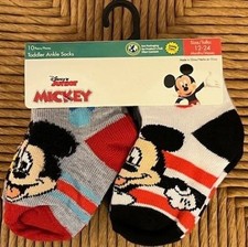 10-Pair Disney Junior MICKEY MOUSE Toddler Ankle Socks - Size 12-24 Months