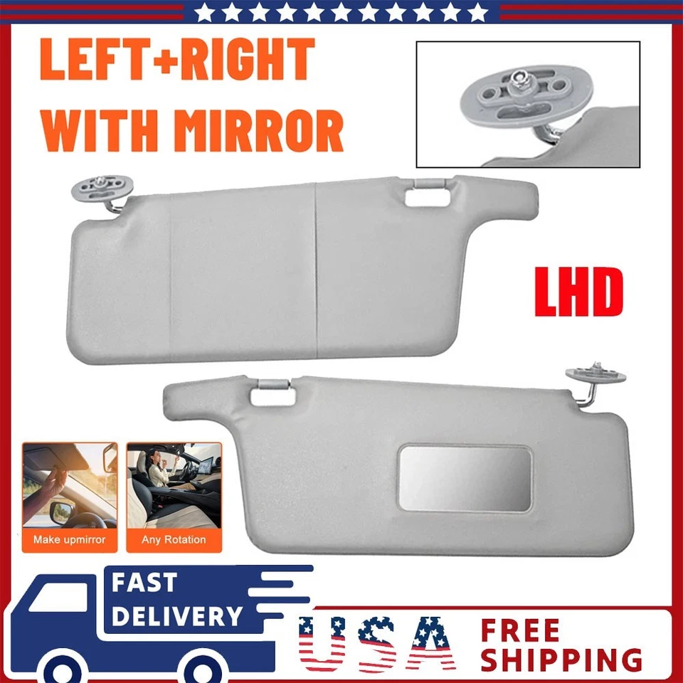 Car Sun Visor Set For Honda Civic 96-01 - Durable Grey Interior Shades RH+LH Foto 4 de 4