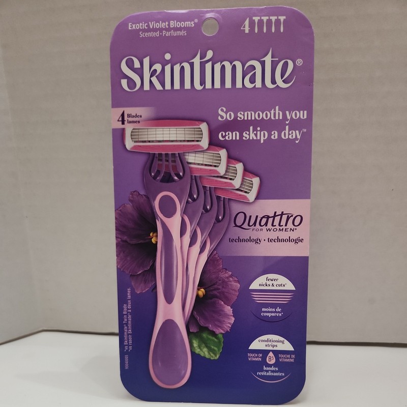 Skintimate Disposable Razors - Exotic Violet Blooms - 4 ct