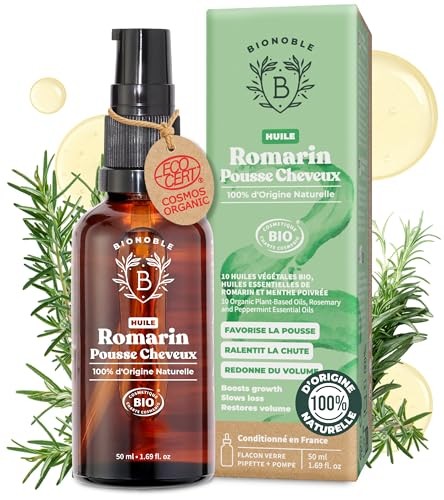 Huile de Romarin Cheveux Bio Bionoble Routine Soin Pousse lors du Massage Crânien