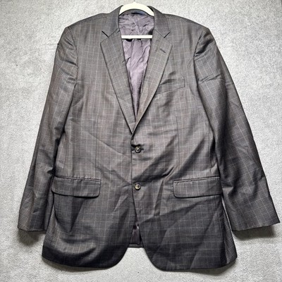 Brooks Brothers Madison Reda Wool Brown Plaid Sport Coat Blazer 44L Classic