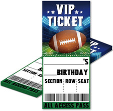 Football Birthday Party Invitations 20 Pack Rugby Football Ticket Invitations wi