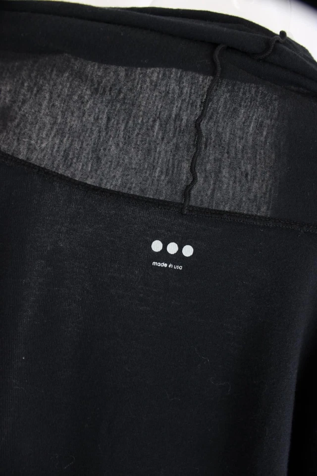 Suéter cárdigan de manga larga de mezcla de algodón negro Three Dots para mujer talla XL Foto 3 de 4