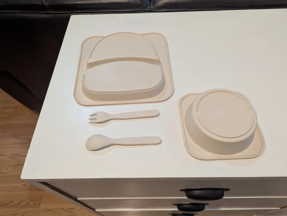 Juego de platos y cuencos de búho SKIP HOP con utensilios  Foto 2 de 4