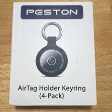 PESTON Waterproof Shockproof AirTag Holder Keyring 4-Pack for Apple X004SRYUL7