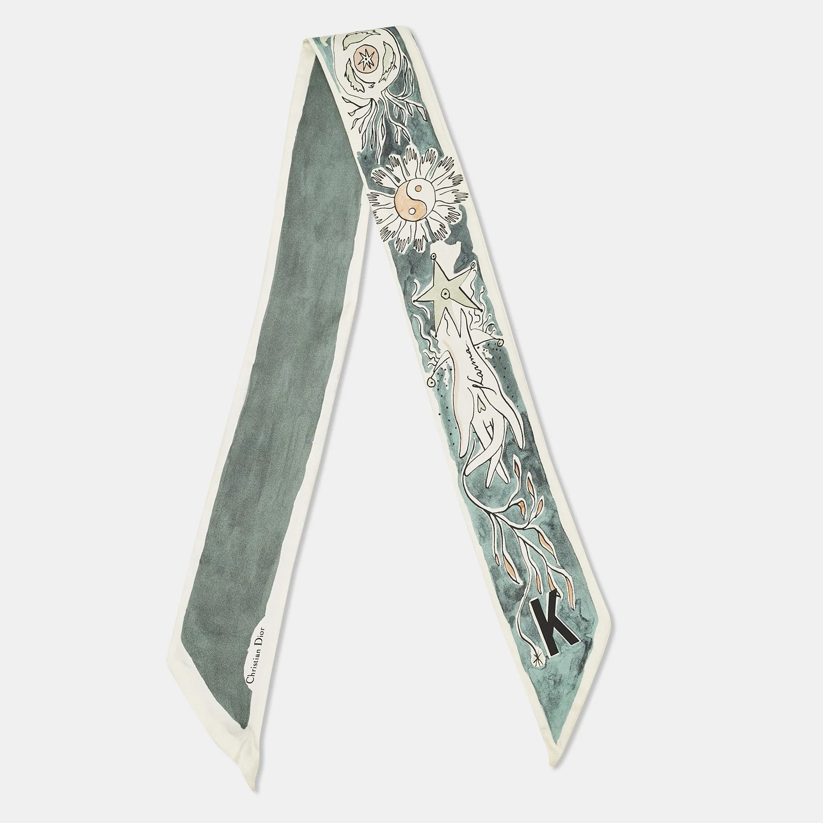 Foulard Mitsah en soie imprimé vert Dior