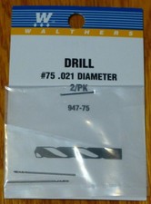 Walthers 947-75 .021" Diameter 75 Drill Bits Pack of 2 