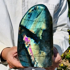 5.46LB Natural Labradorite Quartz Crystal Freeform Mineral Specimen Healing