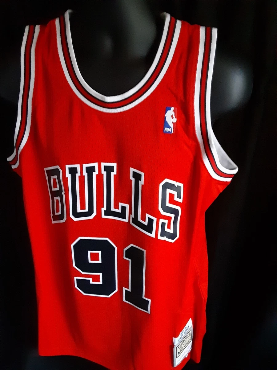 Men's Chicago Bulls Dennis Rodman #91 Nike Black Swingman Jersey