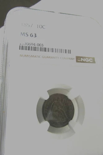 1857 Liberty Seated Dime NGC MS63