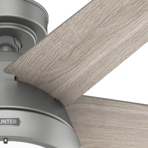 Hunter Fan 44 in Casual Matte Silver Indoor Ceiling Fan wth Light and Pull Chain - Picture 4 of 6