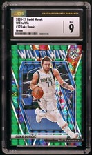 LUKA DONCIC 2020-21 Panini Mosaic Will to Win #12 Green Prizm CSG 9 Mint