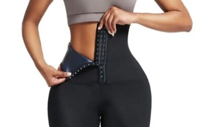 Women's Waist Trainer, Hook and Loop Closure, Black, Size Medium 