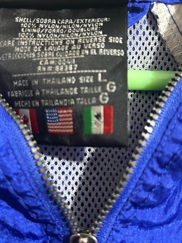 Vintage Adidas Lightweight Jacket Blue White Size Large 3 Stripes Logo 1/2 Zip - Picture 3 of 13