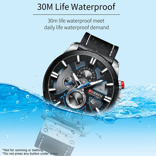 CURREN 8346 Men Watches Sport Leather Watch Y4D0 - Picture 8 of 11