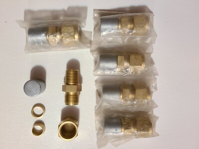 Six (6)  BI-LOK 3/8'' OD Compression x 3/8'' Male NPT Connector BRASS Fitting