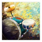 Creative Products Painted Drum Set 20 x 20 Canvas Wall Art