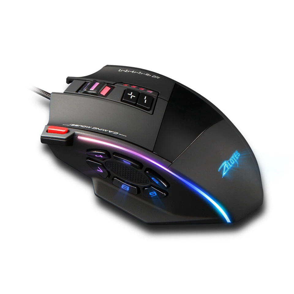 Zelotes C-13 Wired Gaming Mouse RGB Light Belt - Adjustable 10000DPI M9M2 - Image 3 of 4