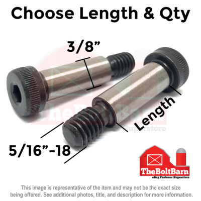 3/8'' Alloy Socket Shoulder Stripper Bolts Black Oxide 5/16''-18 Thread(Pick Size)